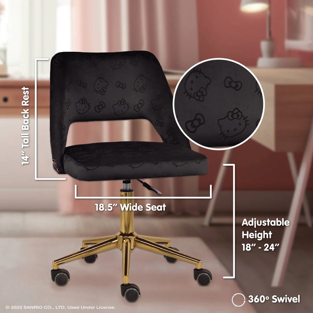 Hello Kitty Black Vanity Chair 🖤
